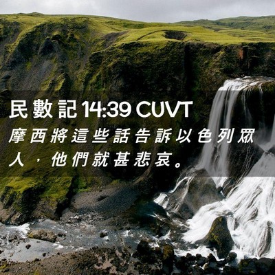 Picture 02 - 民 數 記 14:39 CUVT - 摩 西 將 這 些 話 告 訴 以 色 列 眾 - Bible Verse Picture