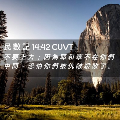 Picture 02 - 民 數 記 14:42 CUVT - 不 要 上 去 ； 因 為 耶 和 華 不 在 - Bible Verse Picture