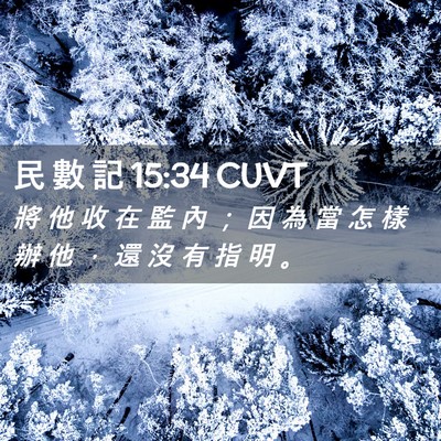 Picture 02 - 民 數 記 15:34 CUVT - 將 他 收 在 監 內 ； 因 為 當 怎 樣 - Bible Verse Picture