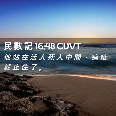 Picture 02 - 民 數 記 16:48 CUVT - 他 站 在 活 人 死 人 中 間 ， 瘟 疫 - Bible Verse Picture