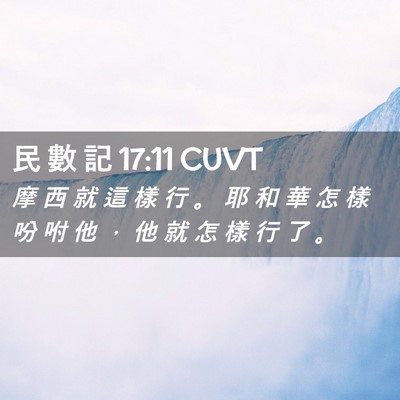 Picture 02 - 民 數 記 17:11 CUVT - 摩 西 就 這 樣 行 。 耶 和 華 怎 樣 - Bible Verse Picture