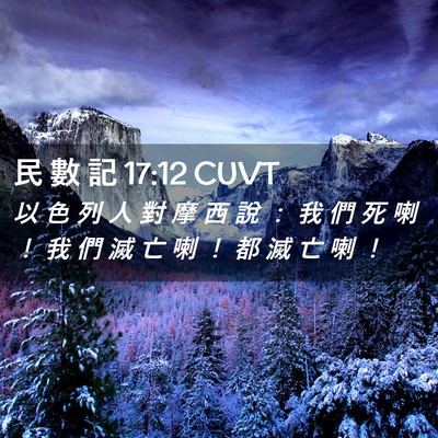 Picture 02 - 民 數 記 17:12 CUVT - 以 色 列 人 對 摩 西 說 ： 我 們 死 - Bible Verse Picture