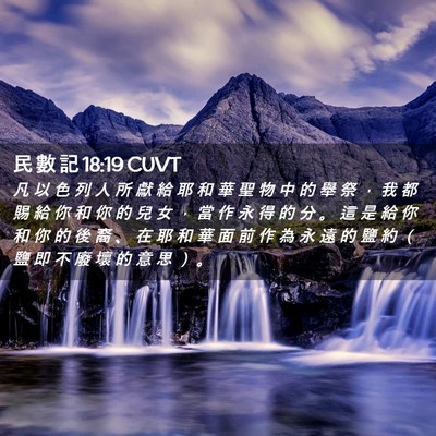 Picture 02 - 民 數 記 18:19 CUVT - 凡 以 色 列 人 所 獻 給 耶 和 華 聖 - Bible Verse Picture