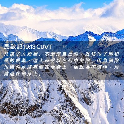 Picture 02 - 民 數 記 19:13 CUVT - 凡 摸 了 人 死 屍 、 不 潔 淨 自 己 - Bible Verse Picture