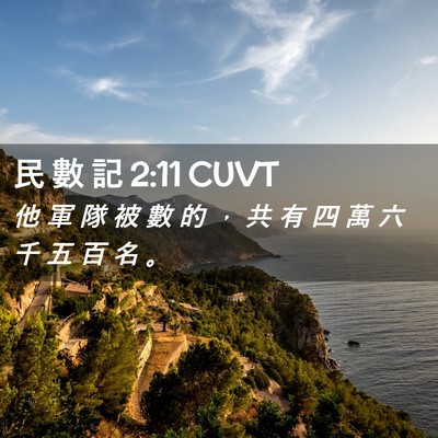 Picture 02 - 民 數 記 2:11 CUVT - 他 軍 隊 被 數 的 ， 共 有 四 萬 六 - Bible Verse Picture