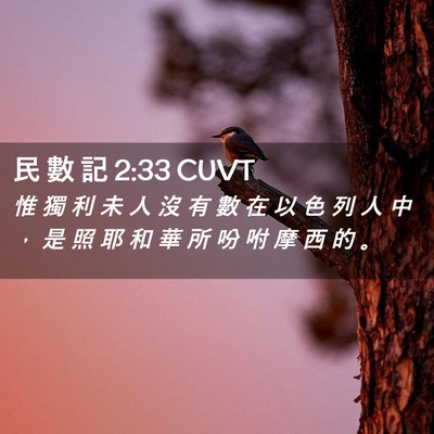 Picture 02 - 民 數 記 2:33 CUVT - 惟 獨 利 未 人 沒 有 數 在 以 色 列 - Bible Verse Picture
