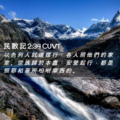 Picture 02 - 民 數 記 2:34 CUVT - 以 色 列 人 就 這 樣 行 ， 各 人 照 - Bible Verse Picture