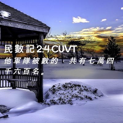 Picture 02 - 民 數 記 2:4 CUVT - 他 軍 隊 被 數 的 ， 共 有 七 萬 四 - Bible Verse Picture