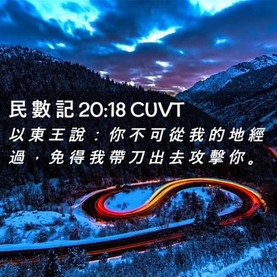 Picture 02 - 民 數 記 20:18 CUVT - 以 東 王 說 ： 你 不 可 從 我 的 地 - Bible Verse Picture