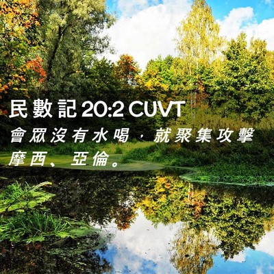 Picture 02 - 民 數 記 20:2 CUVT - 會 眾 沒 有 水 喝 ， 就 聚 集 攻 擊 - Bible Verse Picture