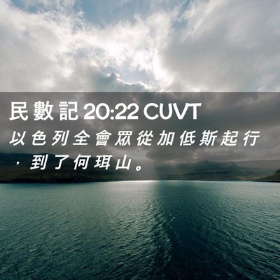 Picture 02 - 民 數 記 20:22 CUVT - 以 色 列 全 會 眾 從 加 低 斯 起 行 - Bible Verse Picture