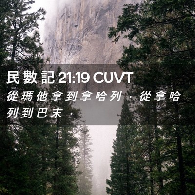 Picture 02 - 民 數 記 21:19 CUVT - 從 瑪 他 拿 到 拿 哈 列 ， 從 拿 哈 - Bible Verse Picture