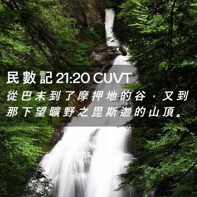 Picture 02 - 民 數 記 21:20 CUVT - 從 巴 末 到 了 摩 押 地 的 谷 ， 又 - Bible Verse Picture