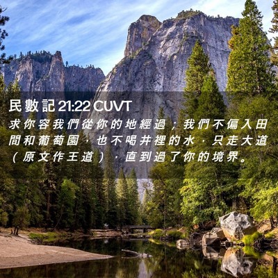 Picture 02 - 民 數 記 21:22 CUVT - 求 你 容 我 們 從 你 的 地 經 過 ； - Bible Verse Picture