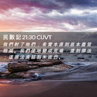 Picture 02 - 民 數 記 21:30 CUVT - 我 們 射 了 他 們 ； 希 實 本 直 到 - Bible Verse Picture