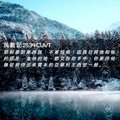 Picture 02 - 民 數 記 21:34 CUVT - 耶 和 華 對 摩 西 說 ： 不 要 怕 他 - Bible Verse Picture
