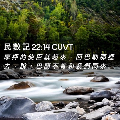 Picture 02 - 民 數 記 22:14 CUVT - 摩 押 的 使 臣 就 起 來 ， 回 巴 勒 - Bible Verse Picture