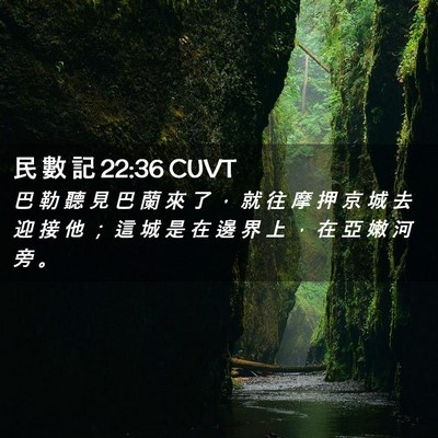 Picture 02 - 民 數 記 22:36 CUVT - 巴 勒 聽 見 巴 蘭 來 了 ， 就 往 摩 - Bible Verse Picture