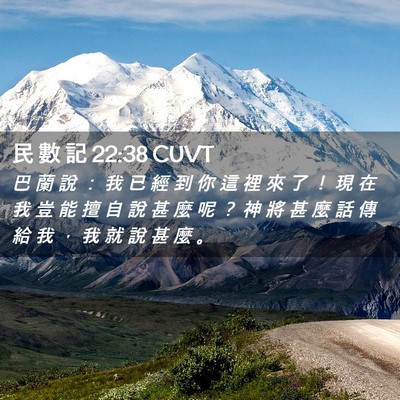 Picture 02 - 民 數 記 22:38 CUVT - 巴 蘭 說 ： 我 已 經 到 你 這 裡 來 - Bible Verse Picture