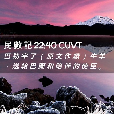 Picture 02 - 民 數 記 22:40 CUVT - 巴 勒 宰 了 （ 原 文 作 獻 ） 牛 羊 - Bible Verse Picture