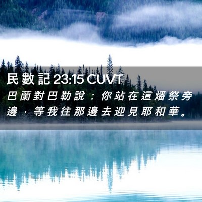 Picture 02 - 民 數 記 23:15 CUVT - 巴 蘭 對 巴 勒 說 ： 你 站 在 這 燔 - Bible Verse Picture