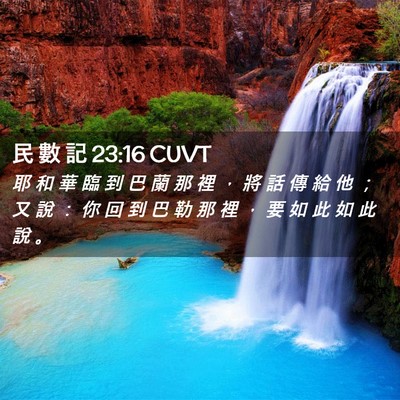 Picture 02 - 民 數 記 23:16 CUVT - 耶 和 華 臨 到 巴 蘭 那 裡 ， 將 話 - Bible Verse Picture