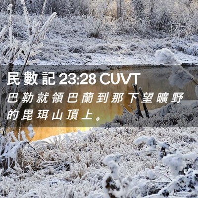 Picture 02 - 民 數 記 23:28 CUVT - 巴 勒 就 領 巴 蘭 到 那 下 望 曠 野 - Bible Verse Picture