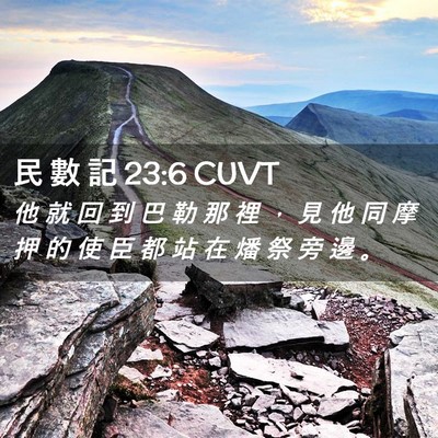 Picture 02 - 民 數 記 23:6 CUVT - 他 就 回 到 巴 勒 那 裡 ， 見 他 同 - Bible Verse Picture