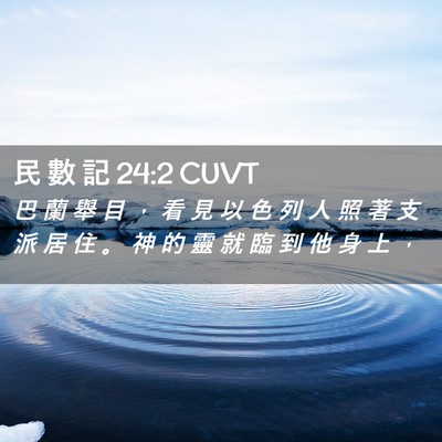 Picture 02 - 民 數 記 24:2 CUVT - 巴 蘭 舉 目 ， 看 見 以 色 列 人 照 - Bible Verse Picture