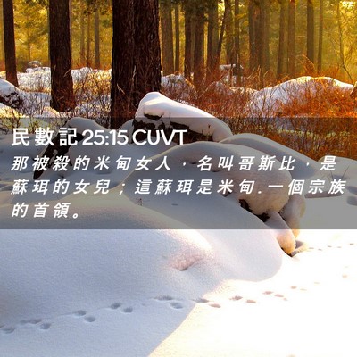 Picture 02 - 民 數 記 25:15 CUVT - 那 被 殺 的 米 甸 女 人 ， 名 叫 哥 - Bible Verse Picture