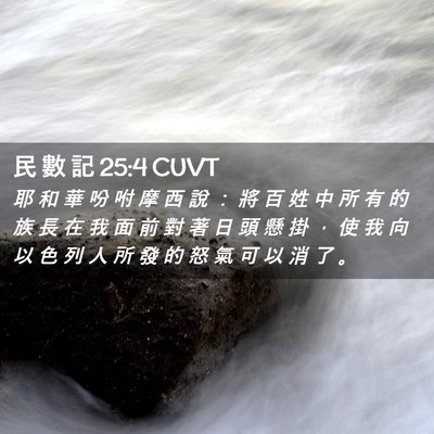 Picture 02 - 民 數 記 25:4 CUVT - 耶 和 華 吩 咐 摩 西 說 ： 將 百 姓 - Bible Verse Picture