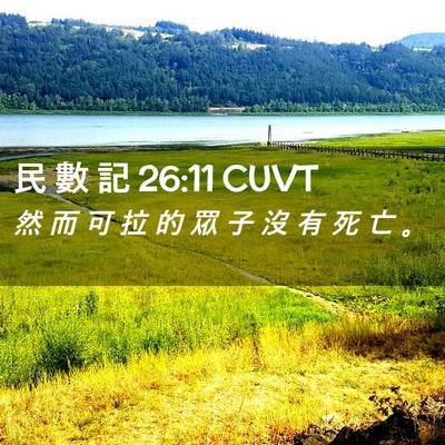 Picture 02 - 民 數 記 26:11 CUVT - 然 而 可 拉 的 眾 子 沒 有 死 亡 - Bible Verse Picture