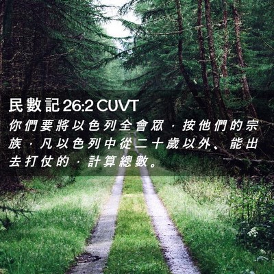 Picture 02 - 民 數 記 26:2 CUVT - 你 們 要 將 以 色 列 全 會 眾 ， 按 - Bible Verse Picture