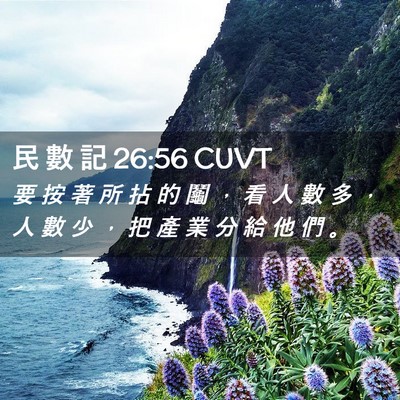 Picture 02 - 民 數 記 26:56 CUVT - 要 按 著 所 拈 的 鬮 ， 看 人 數 多 - Bible Verse Picture