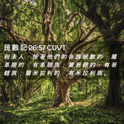 Picture 02 - 民 數 記 26:57 CUVT - 利 未 人 ， 按 著 他 們 的 各 族 被 - Bible Verse Picture