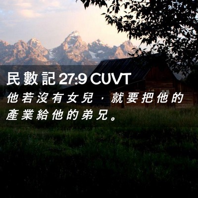 Picture 02 - 民 數 記 27:9 CUVT - 他 若 沒 有 女 兒 ， 就 要 把 他 的 - Bible Verse Picture