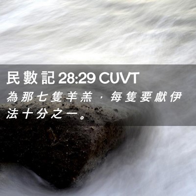 Picture 02 - 民 數 記 28:29 CUVT - 為 那 七 隻 羊 羔 ， 每 隻 要 獻 伊 - Bible Verse Picture