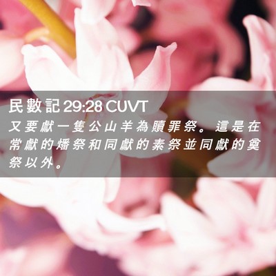 Picture 02 - 民 數 記 29:28 CUVT - 又 要 獻 一 隻 公 山 羊 為 贖 罪 祭 - Bible Verse Picture