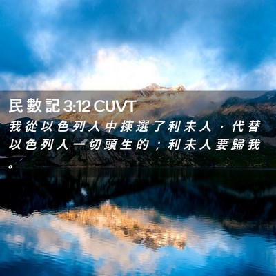 Picture 02 - 民 數 記 3:12 CUVT - 我 從 以 色 列 人 中 揀 選 了 利 未 - Bible Verse Picture