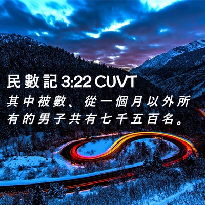 Picture 02 - 民 數 記 3:22 CUVT - 其 中 被 數 、 從 一 個 月 以 外 所 - Bible Verse Picture
