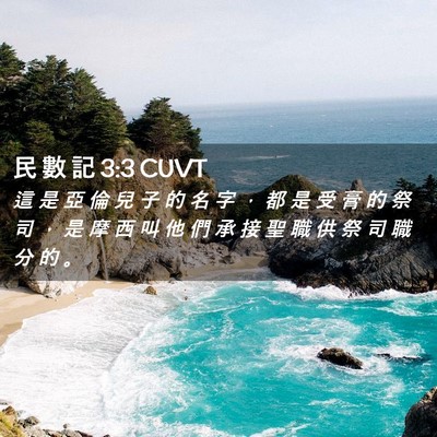 Picture 02 - 民 數 記 3:3 CUVT - 這 是 亞 倫 兒 子 的 名 字 ， 都 是 - Bible Verse Picture