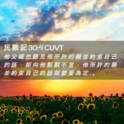 Picture 02 - 民 數 記 30:4 CUVT - 他 父 親 也 聽 見 他 所 許 的 願 並 - Bible Verse Picture