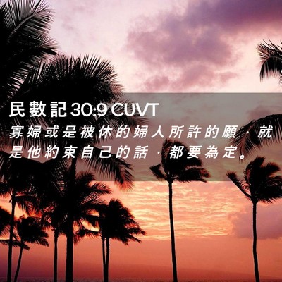 Picture 02 - 民 數 記 30:9 CUVT - 寡 婦 或 是 被 休 的 婦 人 所 許 的 - Bible Verse Picture