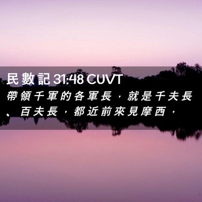 Picture 02 - 民 數 記 31:48 CUVT - 帶 領 千 軍 的 各 軍 長 ， 就 是 千 - Bible Verse Picture