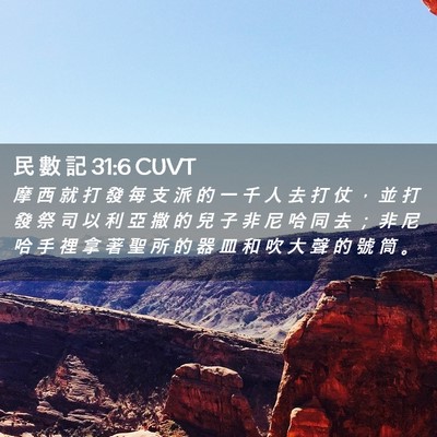 Picture 02 - 民 數 記 31:6 CUVT - 摩 西 就 打 發 每 支 派 的 一 千 人 - Bible Verse Picture