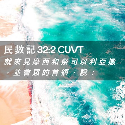 Picture 02 - 民 數 記 32:2 CUVT - 就 來 見 摩 西 和 祭 司 以 利 亞 撒 - Bible Verse Picture