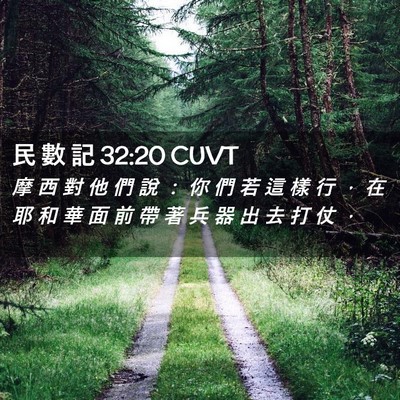 Picture 02 - 民 數 記 32:20 CUVT - 摩 西 對 他 們 說 ： 你 們 若 這 樣 - Bible Verse Picture