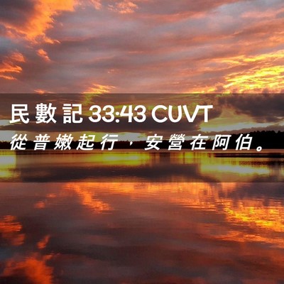 Picture 02 - 民 數 記 33:43 CUVT - 從 普 嫩 起 行 ， 安 營 在 阿 伯 - Bible Verse Picture