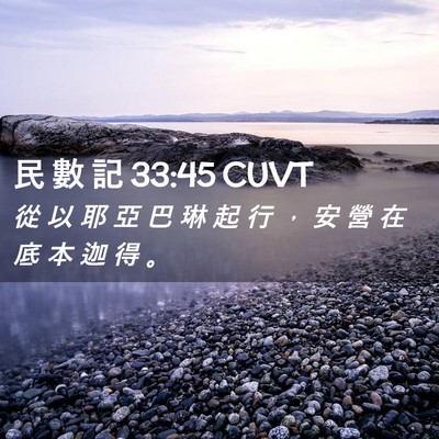Picture 02 - 民 數 記 33:45 CUVT - 從 以 耶 亞 巴 琳 起 行 ， 安 營 在 - Bible Verse Picture