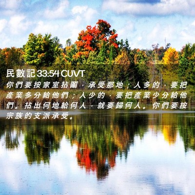 Picture 02 - 民 數 記 33:54 CUVT - 你 們 要 按 家 室 拈 鬮 ， 承 受 那 - Bible Verse Picture